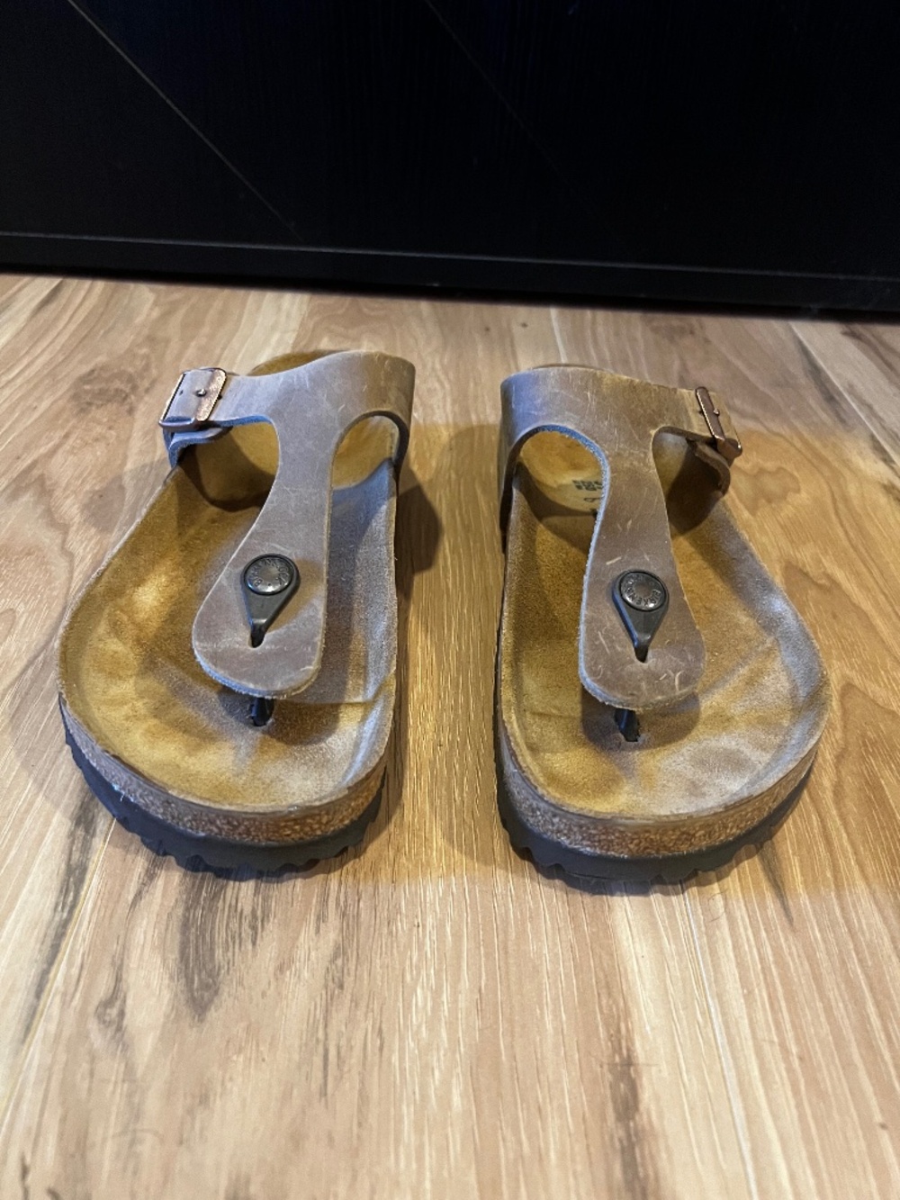 Birkenstock-Gizeh-Oiled Leather-Tobacco Brown-Size 39-Like New